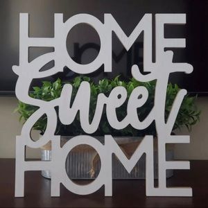 Rustic White Distressed Home Sweet Home Sign